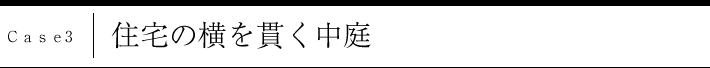 Case3 住宅の横を貫く中庭